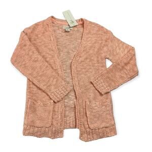 Girls Peek Peach Open Cardigan